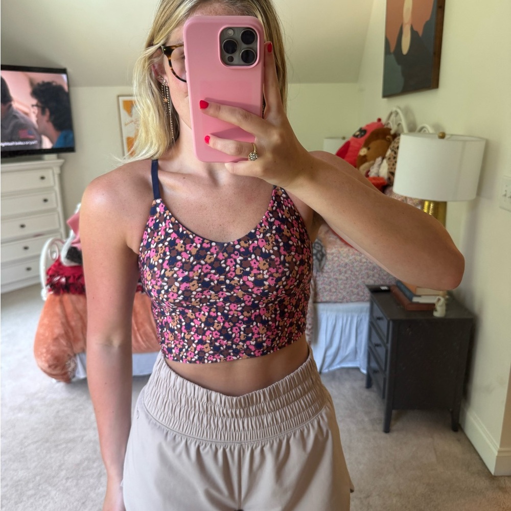 Aerie Floral Camisole Top - Pink and Black